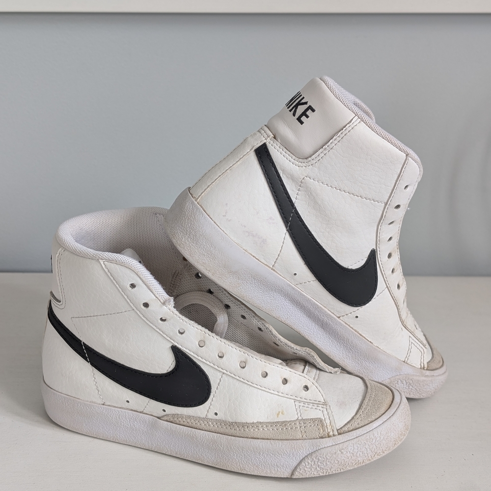 Nike White and Black High-Top Sneakers